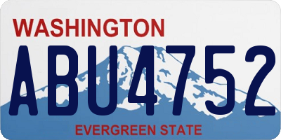 WA license plate ABU4752