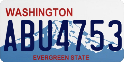 WA license plate ABU4753