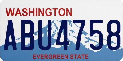 WA license plate ABU4758
