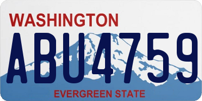 WA license plate ABU4759