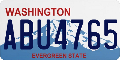 WA license plate ABU4765