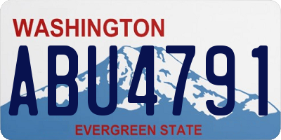 WA license plate ABU4791