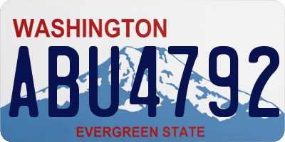 WA license plate ABU4792