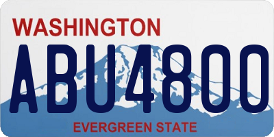 WA license plate ABU4800