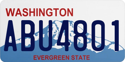 WA license plate ABU4801
