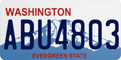 WA license plate ABU4803