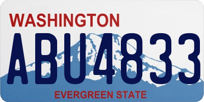 WA license plate ABU4833