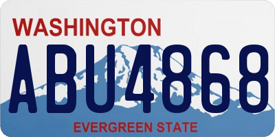 WA license plate ABU4868