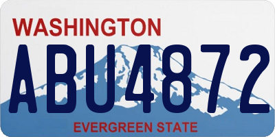 WA license plate ABU4872