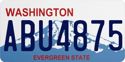 WA license plate ABU4875