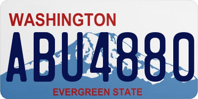 WA license plate ABU4880