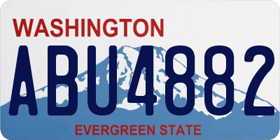 WA license plate ABU4882