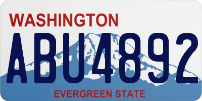 WA license plate ABU4892