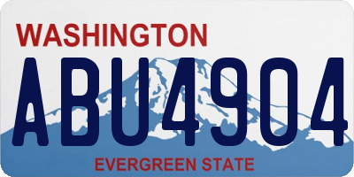 WA license plate ABU4904