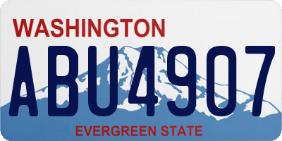 WA license plate ABU4907