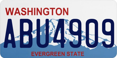WA license plate ABU4909