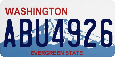 WA license plate ABU4926