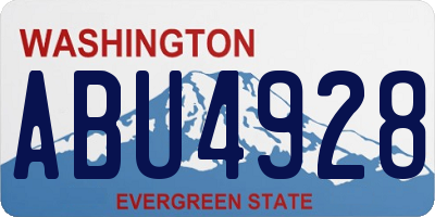 WA license plate ABU4928