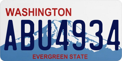 WA license plate ABU4934
