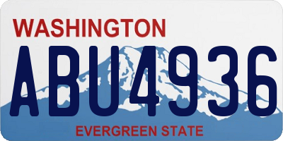 WA license plate ABU4936