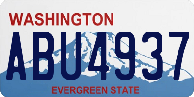 WA license plate ABU4937
