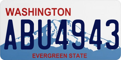 WA license plate ABU4943