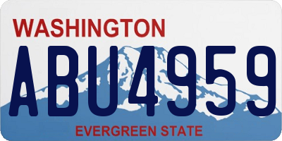 WA license plate ABU4959