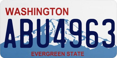 WA license plate ABU4963