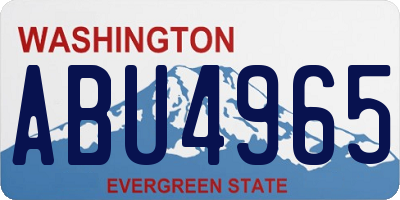 WA license plate ABU4965