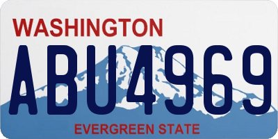 WA license plate ABU4969