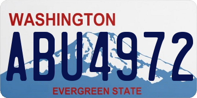 WA license plate ABU4972