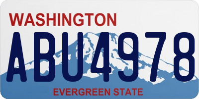 WA license plate ABU4978