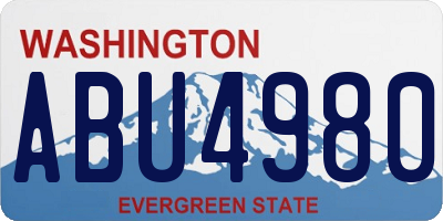 WA license plate ABU4980