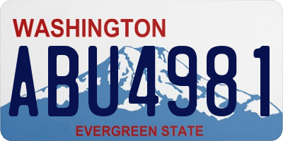 WA license plate ABU4981