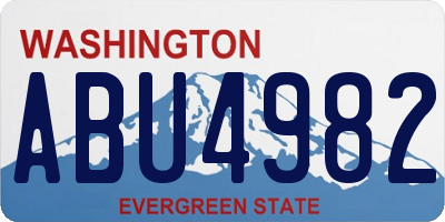 WA license plate ABU4982
