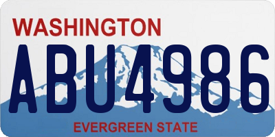 WA license plate ABU4986
