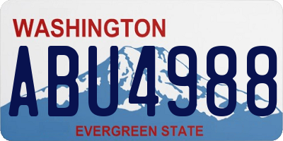 WA license plate ABU4988