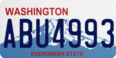 WA license plate ABU4993