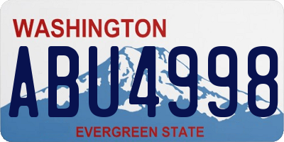 WA license plate ABU4998