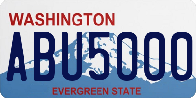 WA license plate ABU5000