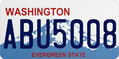 WA license plate ABU5008