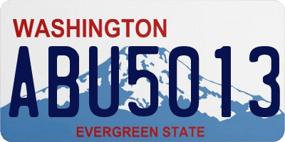 WA license plate ABU5013