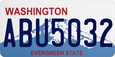WA license plate ABU5032