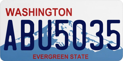 WA license plate ABU5035
