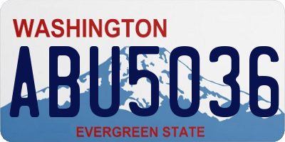 WA license plate ABU5036