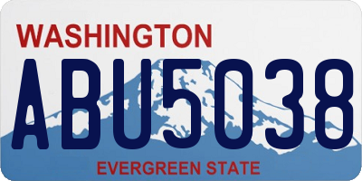 WA license plate ABU5038