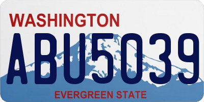 WA license plate ABU5039