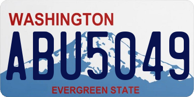 WA license plate ABU5049