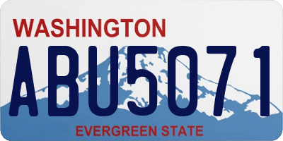 WA license plate ABU5071