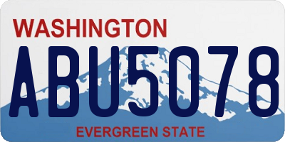 WA license plate ABU5078